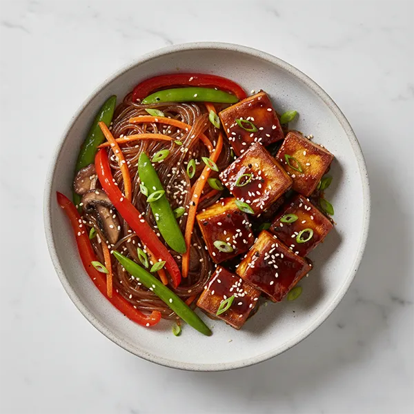 Korean Bbq Tofu With Glass Noodles